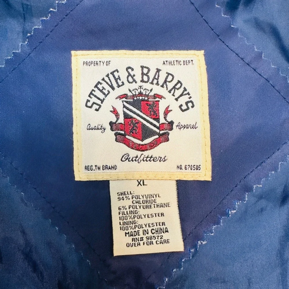 Vintage Steve Barrys Michigan Wolverines Satin Bomber Varsity Jacket Mens XL Y2K